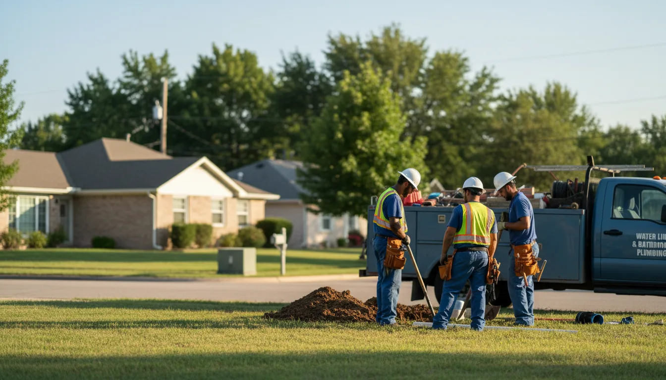 Residential water line and bathroom plumbing service in Lost Springs, KS